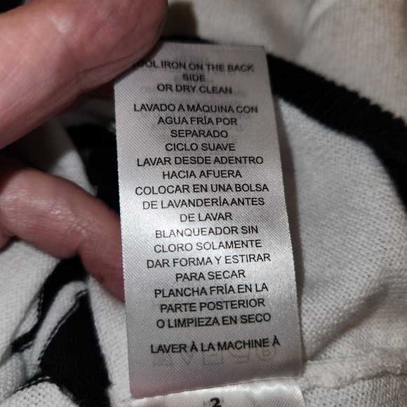 NWT Michael/Michael Kors Black/White Stripe Cardigan Gold Logo Buttons Size XL - Picture 8 of 11